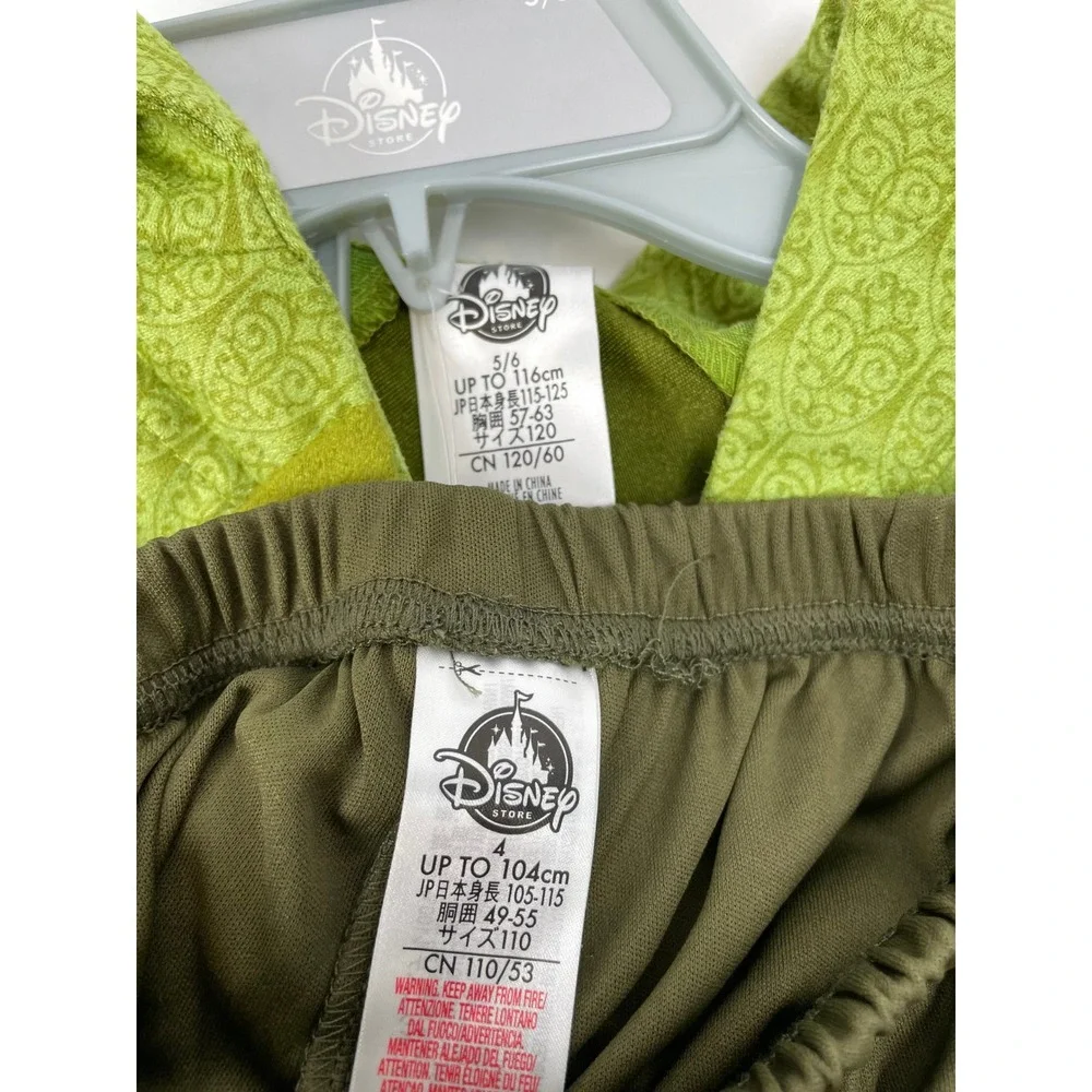 Disney Store Boys Peter Pan Green Halloween Costume Mismatched Sizes 4 5/6 READ